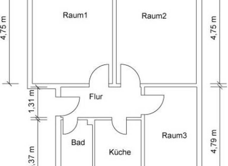 Wohnung zur Miete 484 € 3 Zimmer 60,3 m² 2. Geschoss Reinhardtstraße 12 Sellerhausen-Stünz Leipzig 04318