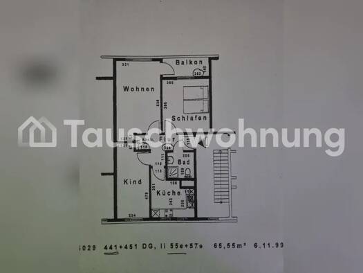 Wohnung zur Miete Tauschwohnung 521 € 3 Zimmer 65 m² 3. Geschoss Sasel Wandsbek 22149