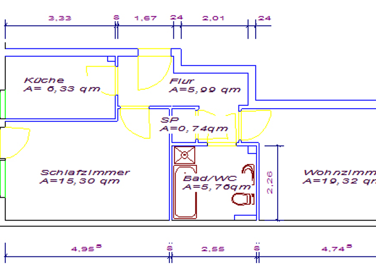 Wohnung zur Miete 470 € 2 Zimmer 55,3 m² 4. Geschoss frei ab 01.05.2026 Scheumannstraße 8 Schönefeld-Abtnaundorf Leipzig 04347