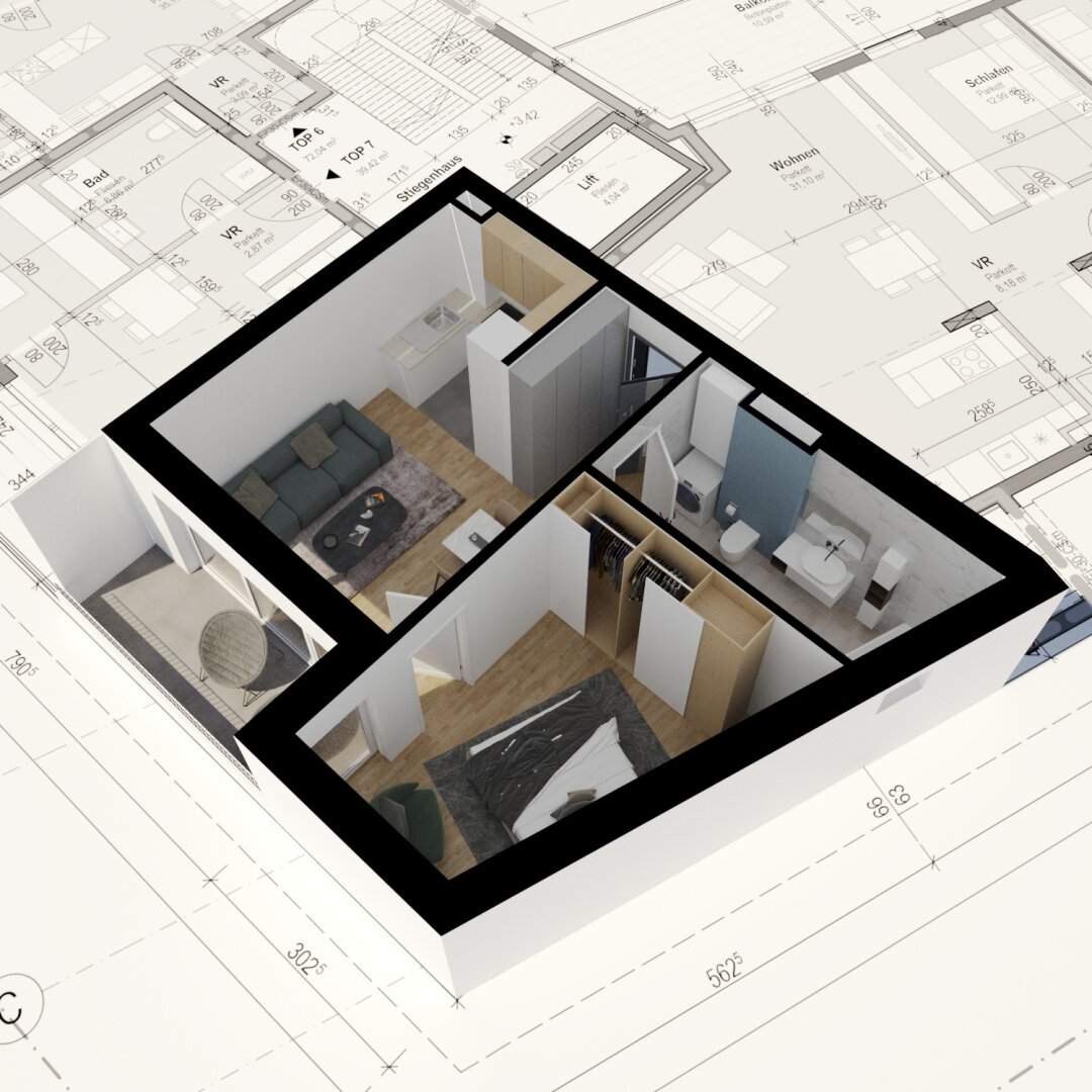 Wohnung zum Kauf provisionsfrei 175.000 € 2 Zimmer 43 m²<br/>Wohnfläche 2.<br/>Geschoss Grabenhof Wels 4600