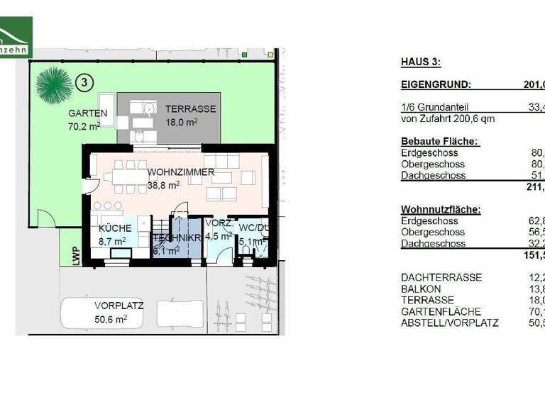 Einfamilienhaus zum Kauf - Erstbezug 549.000 € 5 Zimmer 151,9 m² 201 m² Grundstück Deutsch-Wagram 2232