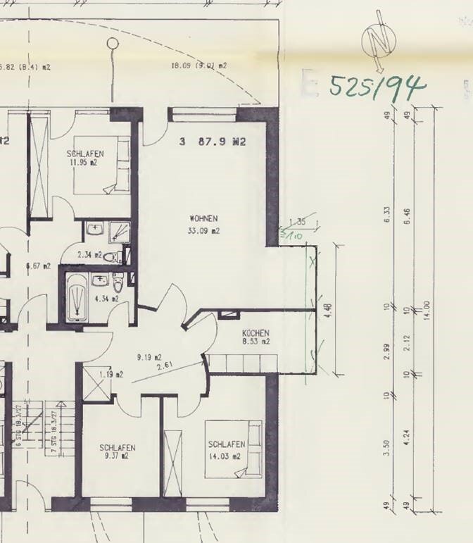 Wohnung zum Kauf 260.000 € 3 Zimmer 87,6 m²<br/>Wohnfläche 1.<br/>Geschoss ab sofort<br/>Verfügbarkeit Millstätter Str. 6 Lehe Bremen 28359