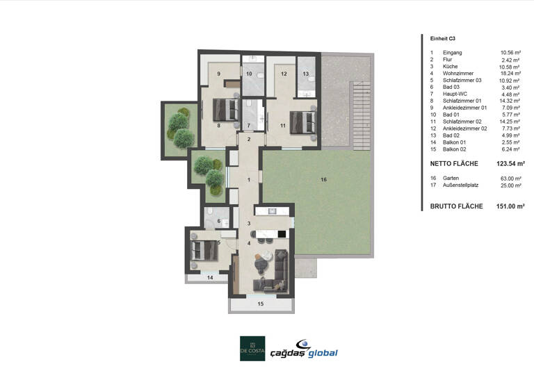 Wohnung zum Kauf - Erstbezug provisionsfrei 850.000 € 4 Zimmer 123,5 m² Bodrum/Mugla 48400