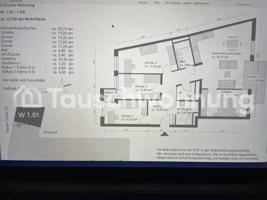 Wohnung zur Miete Tauschwohnung 1.300 € 5 Zimmer 123 m² 1. Geschoss Friedrichshain Berlin 10245
