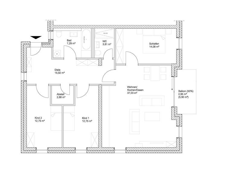 Wohnung zum Kauf - Erstbezug provisionsfrei 539.000 € 3 Zimmer 92,6 m² 1. Geschoss frei ab sofort Koburger Strasse 181 Markkleeberg 04416