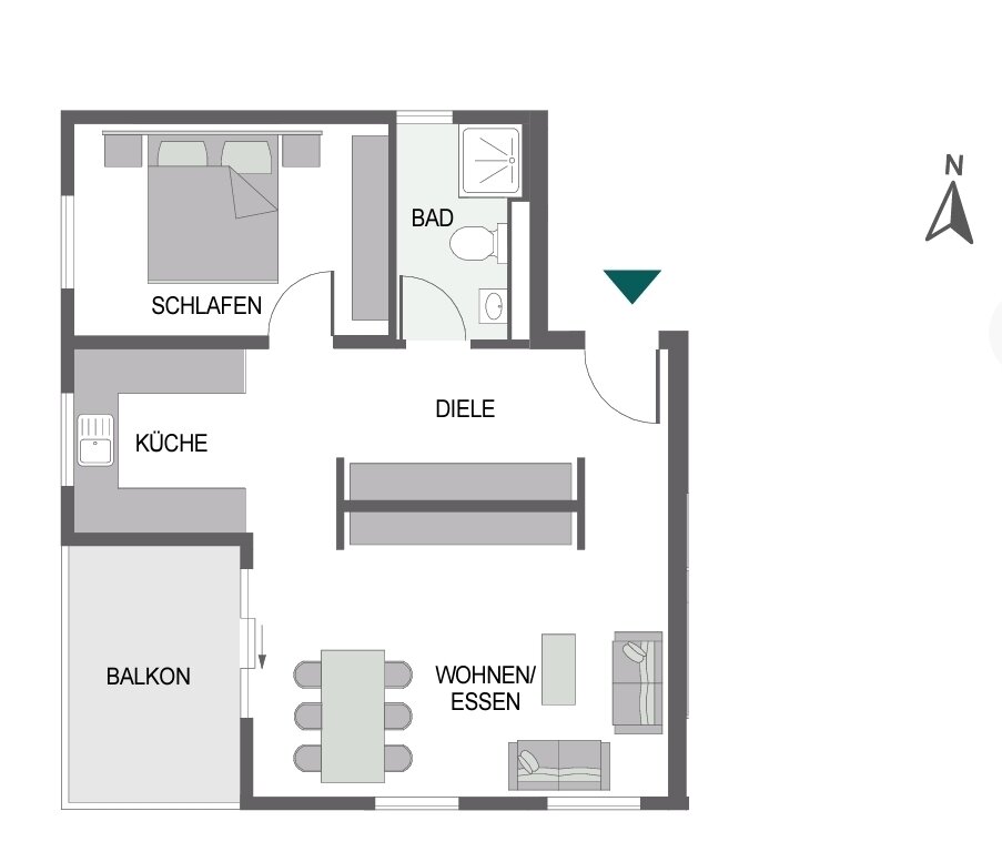 Wohnung zur Miete 1.090 € 2,5 Zimmer 60 m²<br/>Wohnfläche 1.<br/>Geschoss Schönaich Schönaich 71101