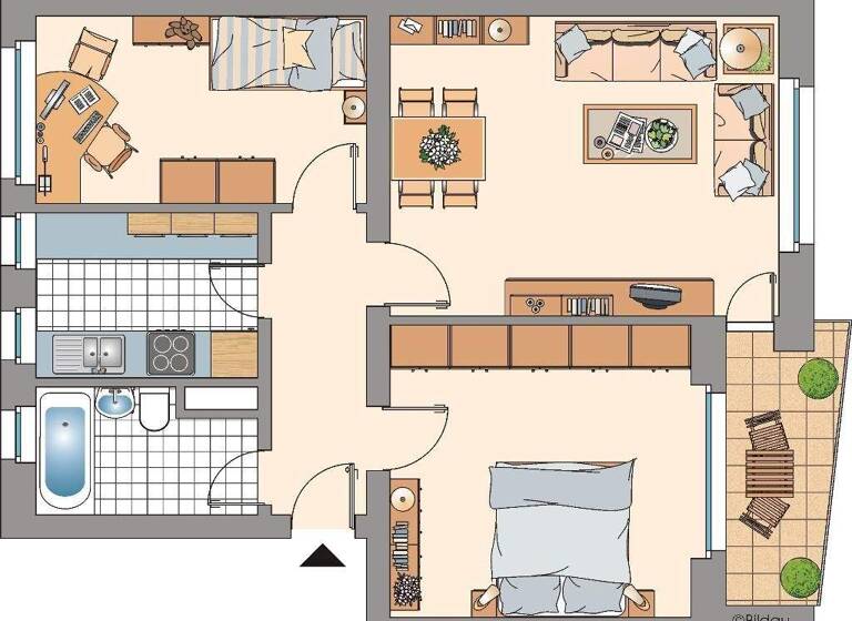Wohnung zur Miete 489 € 3,5 Zimmer 59,2 m² 1. Geschoss Warendorfer Straße 10 Resser-Mark Gelsenkirchen 45892