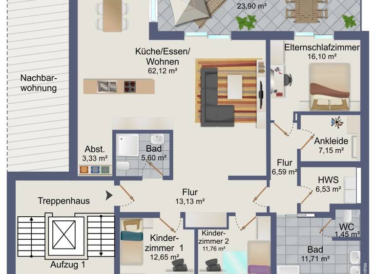 Penthouse zum Kauf - Erstbezug 1.110.000 € 4 Zimmer 172 m² Meyernberg Bayreuth 95447