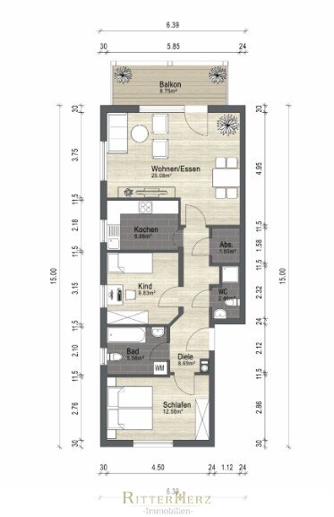 Wohnung zum Kauf 599.000 € 3 Zimmer 78 m²<br/>Wohnfläche 1.<br/>Geschoss Altaubing München 81245