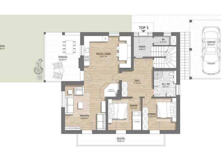 Wohnung zum Kauf 365.000 € 3 Zimmer 95,8 m² EG Steingartenweg Hochrindl 9571