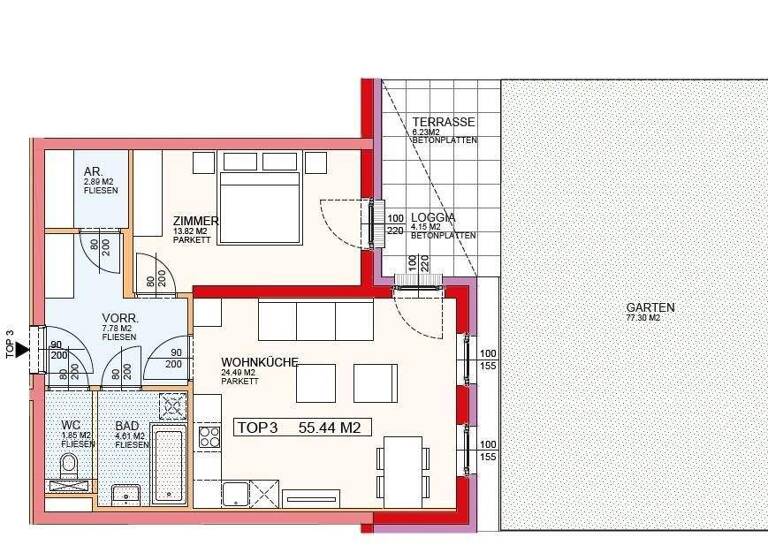 Wohnung zur Miete - Erstbezug 587 € 2 Zimmer 55 m² Edlitz 2842