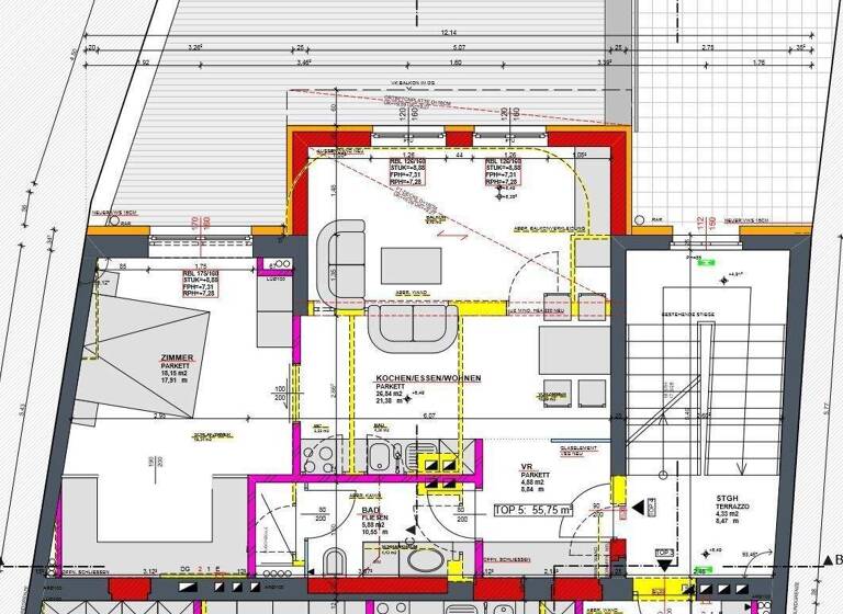 Wohnung zur Miete 583 € 2 Zimmer 55,8 m² 2. Geschoss Wiener Neustadt 2700