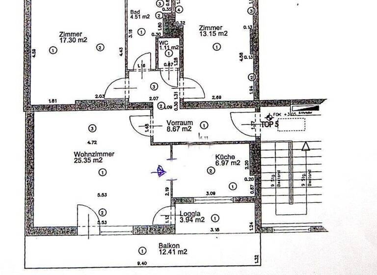 Wohnung zur Miete 1.035 € 3 Zimmer 80 m² 1. Geschoss Baden 2500