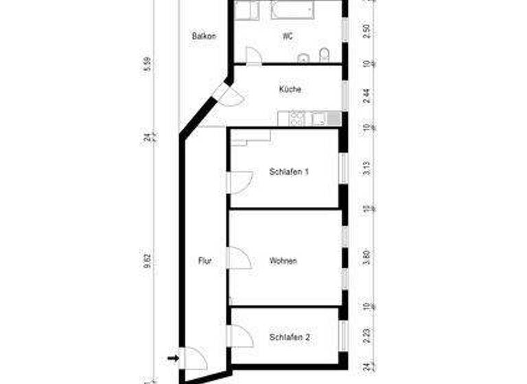 Wohnung zur Miete 730 € 3 Zimmer 83,7 m² 3. Geschoss frei ab 11.04.2026 Trommsdorffstr. 12 Altstadt Erfurt 99084