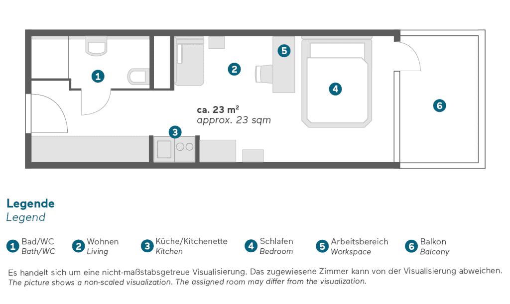 Wohnung zur Miete Wohnen auf Zeit 2.220 € 1 Zimmer 23 m²<br/>Wohnfläche ab sofort<br/>Verfügbarkeit Rablstraße Obere Au München 81669