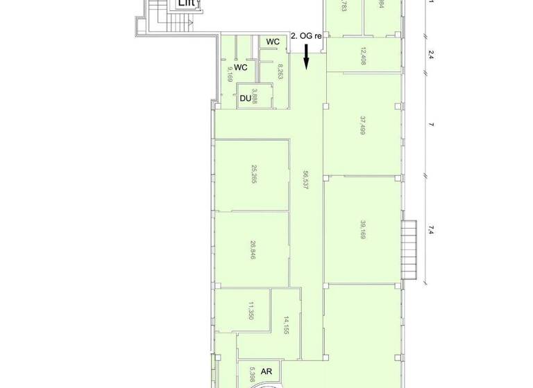 Bürofläche zur Miete 5.088 € 10 Zimmer 598,4 m² Bürofläche Wiedemar 04509
