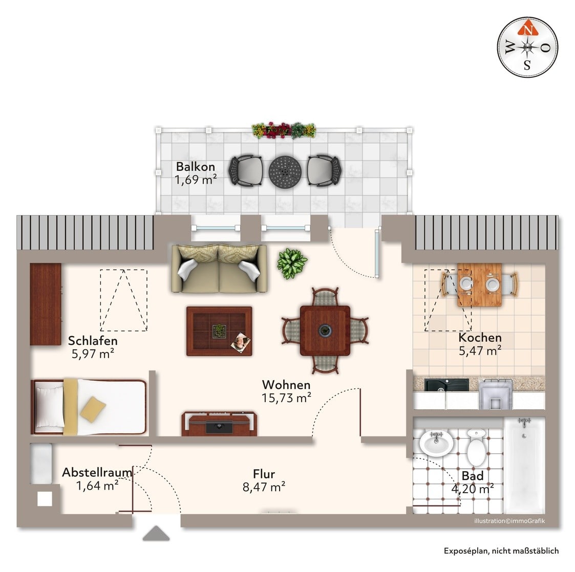 Wohnung zur Miete 236 € 1 Zimmer 42,9 m²<br/>Wohnfläche 2.<br/>Geschoss ab sofort<br/>Verfügbarkeit Zur Magdeburger Straße 61 Groß Rodensleben Wanzleben-Börde 39164