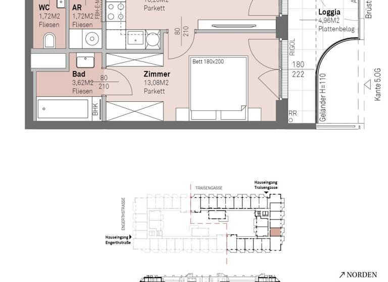 Wohnung zum Kauf - Erstbezug 322.500 € 2 Zimmer 40 m² 4. Geschoss frei ab 30.06.2028 Traisengasse 20-22 Wien 1200