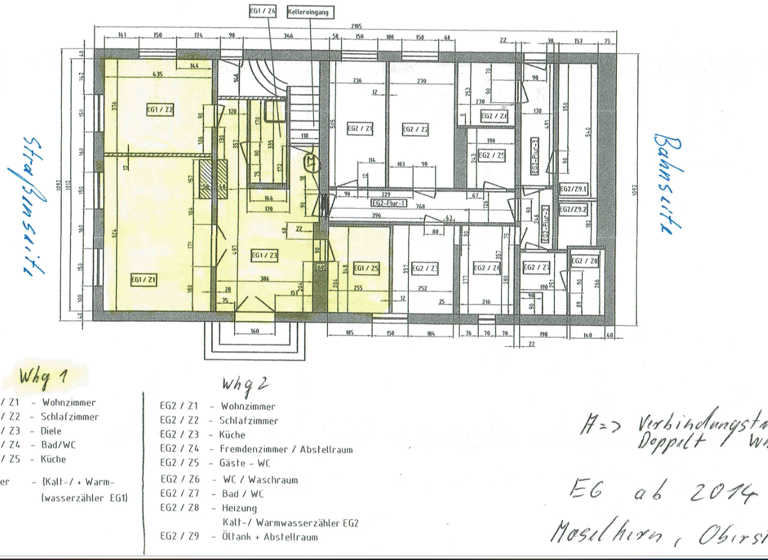 Wohnung zur Miete 450 € 2,5 Zimmer 84 m² Geschoss EG/3 frei ab sofort Oberstraße 28 Moselkern 56254
