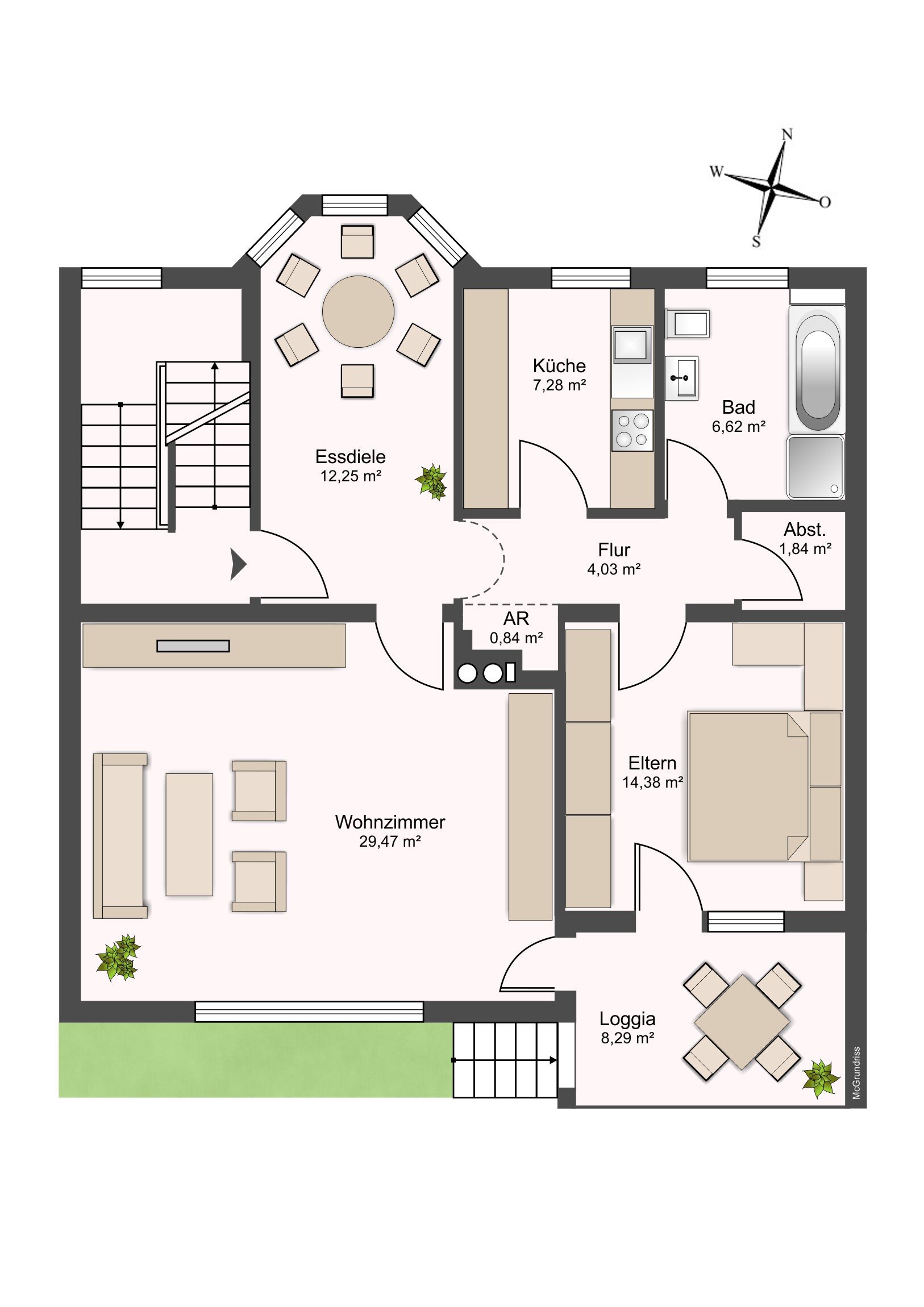 Wohnung zur Miete 890 € 2,5 Zimmer 81 m²<br/>Wohnfläche Schweinheim Aschaffenburg 63743