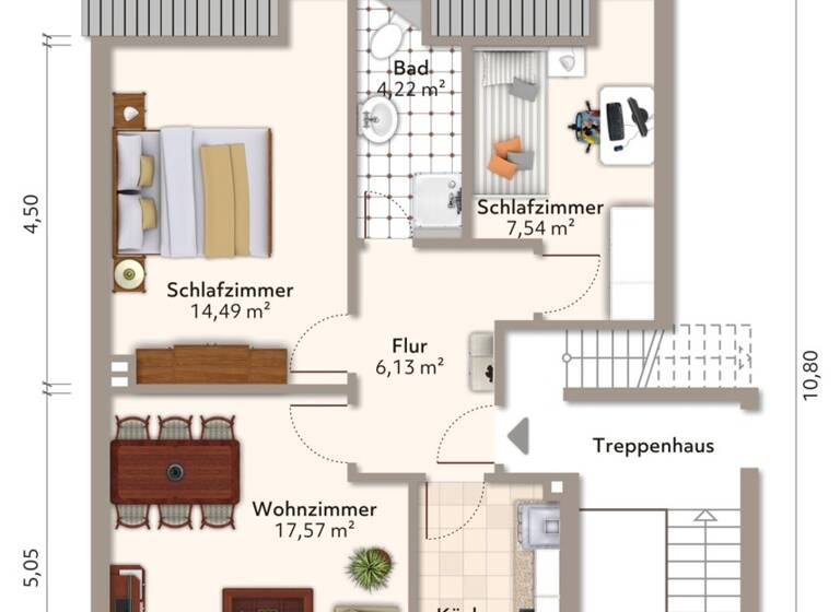 Wohnung zum Kauf 129.000 € 3 Zimmer 56,5 m² 2. Geschoss Großenbaum Duisburg 47269