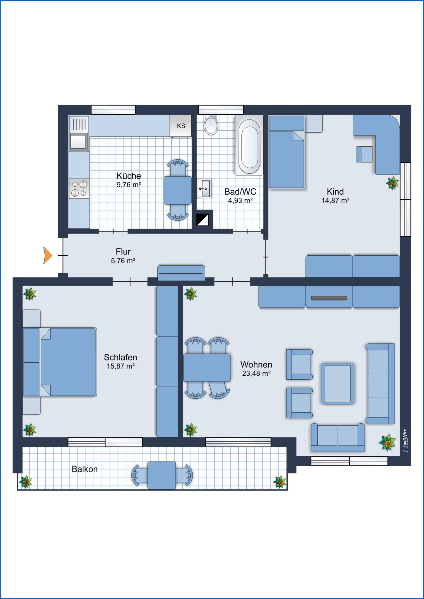 Wohnung zum Kauf 222.000 € 3 Zimmer 80 m²<br/>Wohnfläche 2.<br/>Geschoss Rielasingen Rielasingen-Worblingen 78239