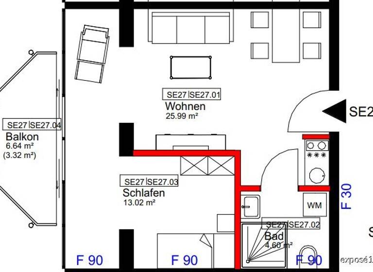 Wohnung zur Miete 655 € 2 Zimmer 46,9 m² frei ab sofort Herdecke 58313