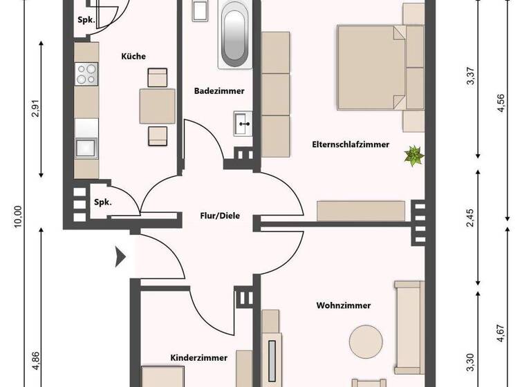 Wohnung zum Kauf 319.000 € 2,5 Zimmer 58,7 m² 3. Geschoss Altona-Nord Hamburg / Altona-Nord 22769
