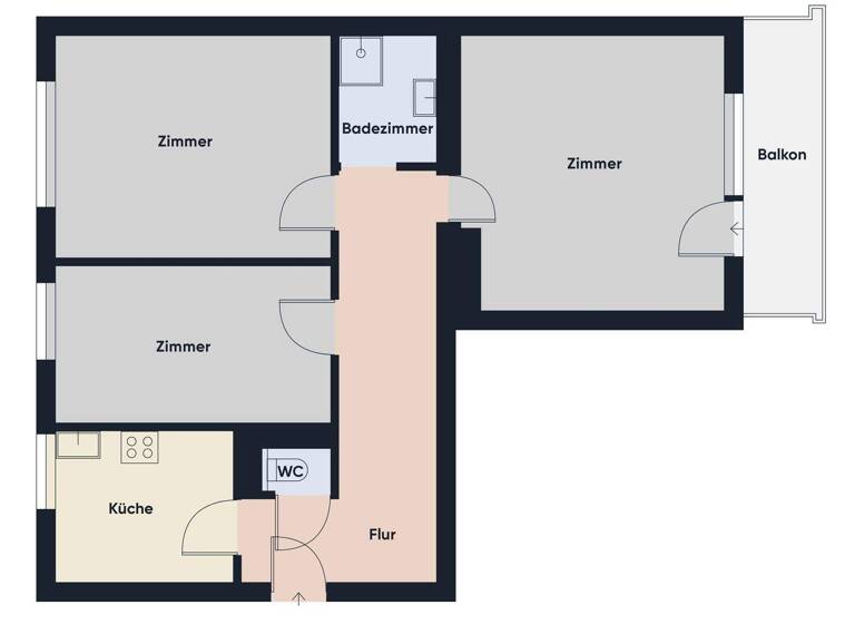 Wohnung zur Miete 1.150 € 3 Zimmer 76,2 m² 2. Geschoss Bahnhofstraße 48 Lochau 6911