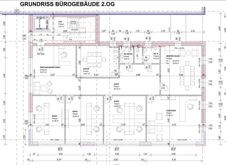 Bürofläche zur Miete 9,60 € 6 Zimmer Amstetten 3300