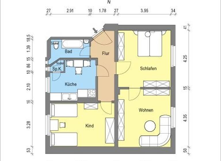 Wohnung zur Miete 563 € 3 Zimmer 70,2 m²<br/>Wohnfläche EG<br/>Geschoss ab sofort<br/>Verfügbarkeit Markendorfer Straße 7 Frankfurt Frankfurt (Oder) 15234