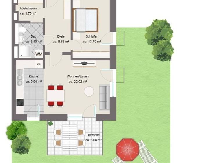 Wohnung zur Miete 990 € 2 Zimmer 68 m² Geschoss EG/6 frei ab 01.07.2026 Burghausen 84489