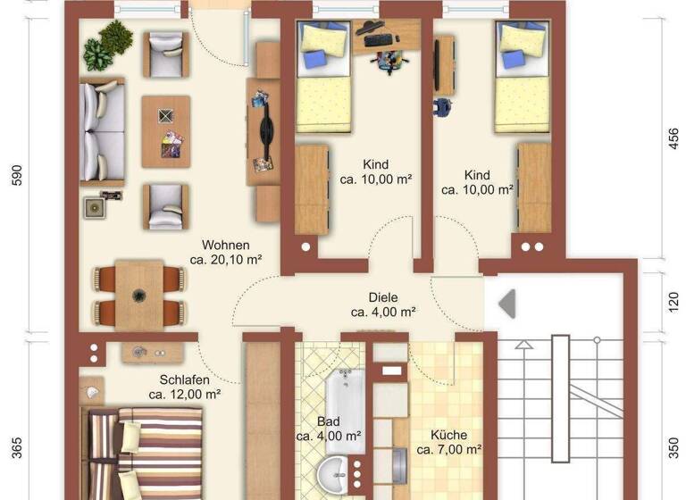 Wohnung zur Miete 398 € 4 Zimmer 70 m² 2. Geschoss Daimlerstraße 14 Löbau 02708