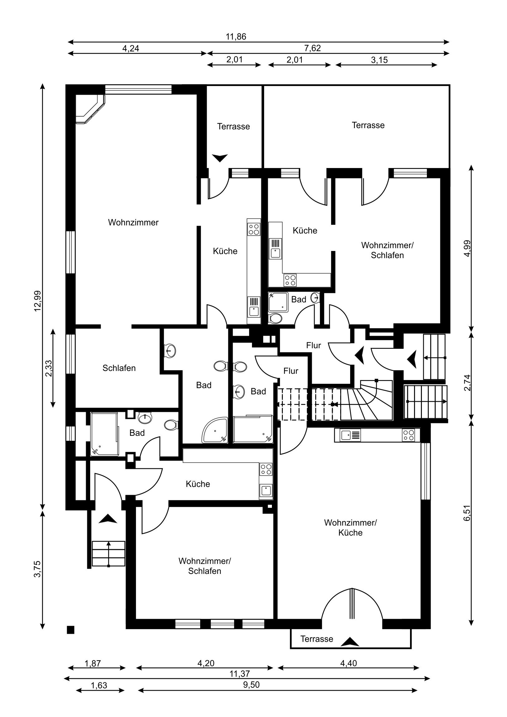 Apartmenthaus zum Kauf als Kapitalanlage geeignet 649.000 € 8 Zimmer 205 m²<br/>Fläche 885 m²<br/>Grundstück Osdorf Hamburg 22549