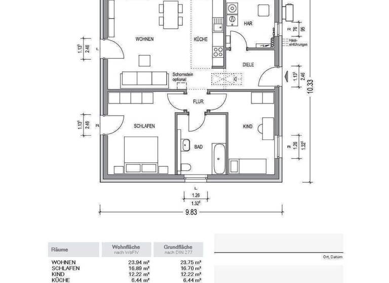 Bungalow zum Kauf provisionsfrei 285.900 € 3 Zimmer 82 m² 750 m² Grundstück Consrade Plate 19086