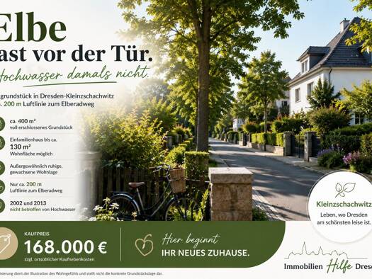 Grundstück zum Kauf 168.000 € 400 m² Grundstück Kleinzschachwitz Ortsamtsbereich Leuben 01259