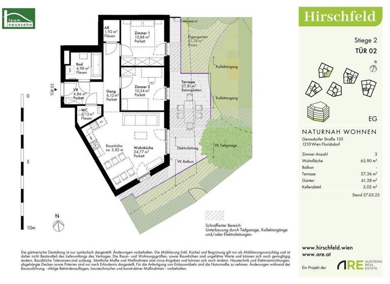 Wohnung zum Kauf - Erstbezug provisionsfrei 425.000 € 3 Zimmer 65,9 m² EG Gerasdorfer Straße 105 Wien 1210