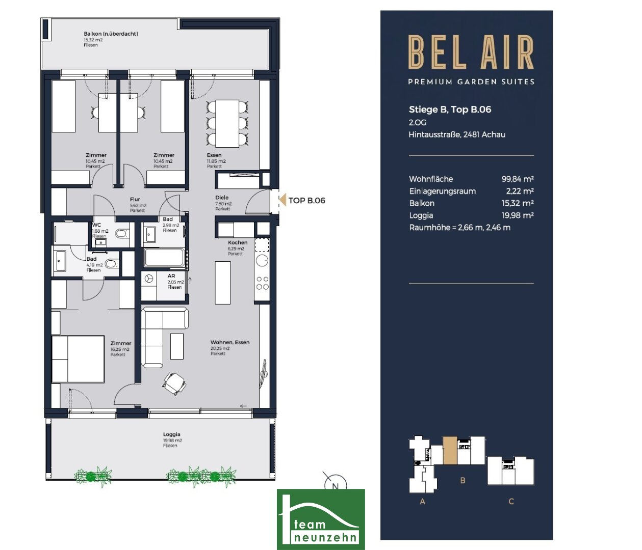 Wohnung zum Kauf 670.003 € 4 Zimmer 99 m²<br/>Wohnfläche 2.<br/>Geschoss Hintausstraße Achau 2481