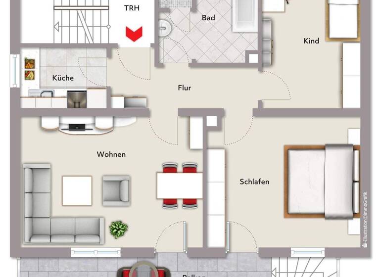 Wohnung zum Kauf 198.000 € 3 Zimmer 75 m² Tacherting 83342