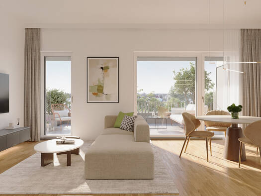 Wohnung zum Kauf - Erstbezug provisionsfrei 619.000 € 3 Zimmer 76,3 m² 2. Geschoss Böhmerwaldstraße 16 Eching Eching 85386