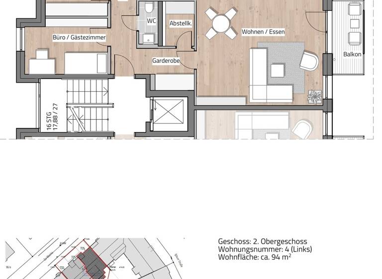 Wohnung zum Kauf - Neubau 654.500 € 3 Zimmer 95,6 m² 2. Geschoss Laubegast Dresden 01279