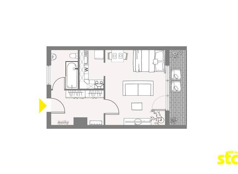 Studio zur Miete 365 € 1 Zimmer 38,7 m² 2. Geschoss frei ab 01.05.2026 Innenstadt Aschaffenburg 63739