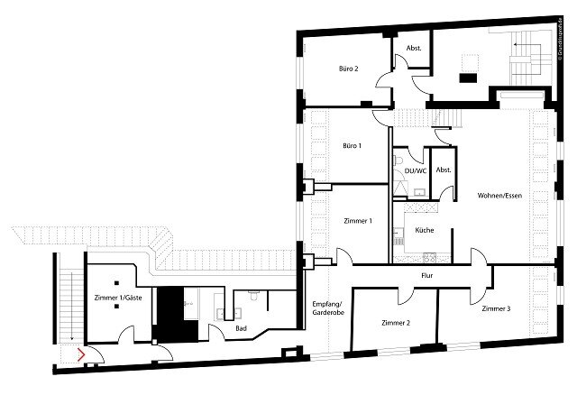 Studio zur Miete 4.499 € 7 Zimmer 236 m²<br/>Wohnfläche Große Hamburger Straße 28 Mitte Berlin 10115