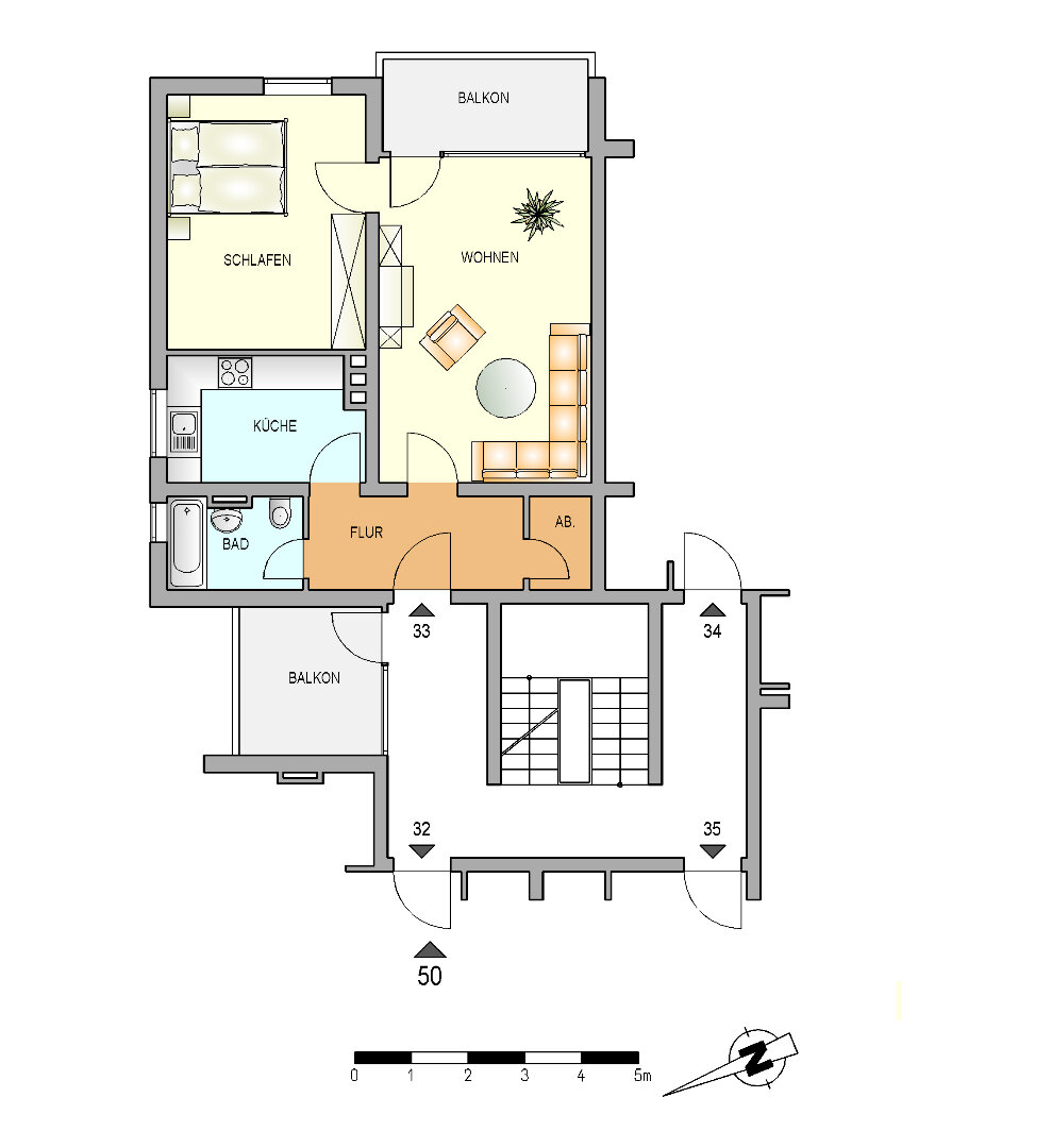 Wohnung zur Miete 413 € 2 Zimmer 58 m²<br/>Wohnfläche EG<br/>Geschoss 01.04.2025<br/>Verfügbarkeit Sensburger Straße 50 Mixsiepen Remscheid 42859