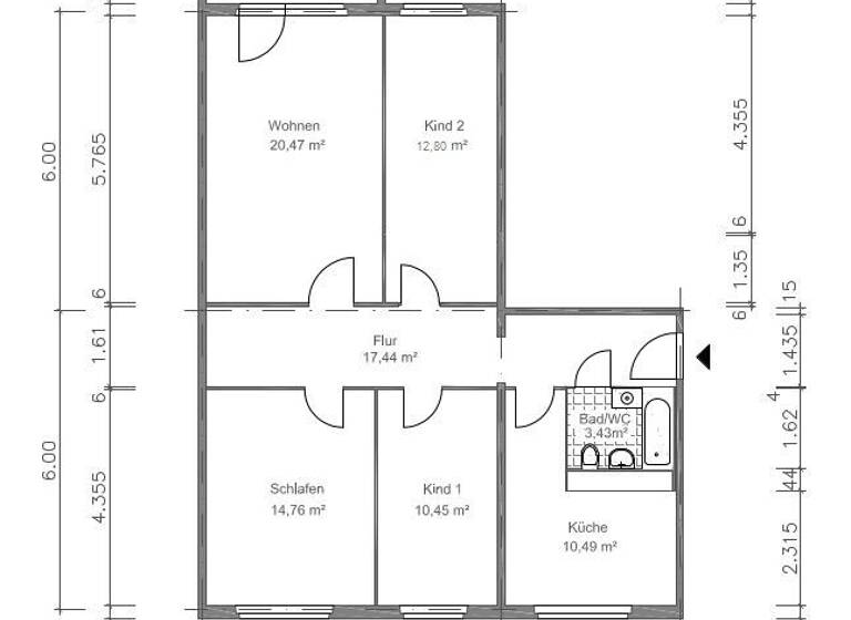 Wohnung zur Miete 490 € 4 Zimmer 89 m² 3. Geschoss frei ab 01.05.2026 Franz-Stephan-Straße 29 Lusan Gera 07549