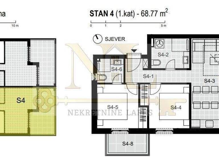 Wohnung zum Kauf 192.000 € 2 Zimmer 74 m² 1. Geschoss Okrug