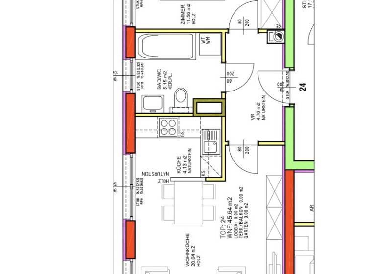 Wohnung zur Miete 717 € 2 Zimmer 46 m² 5. Geschoss Brandmayergasse Wien 1050