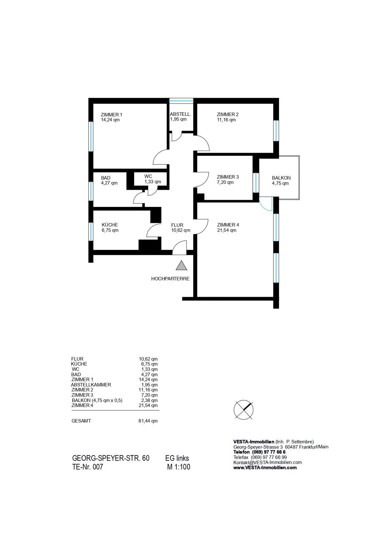 Wohnung zum Kauf als Kapitalanlage geeignet 699.000 € 4 Zimmer 82 m²<br/>Wohnfläche Georg-Speyer-Straße 60 Bockenheim Frankfurt am Main 60487