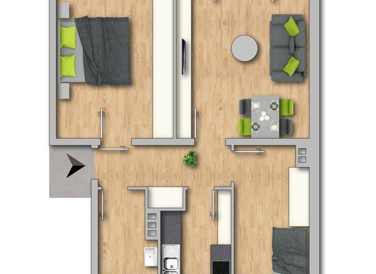 Wohnung zur Miete 499 € 3 Zimmer 60,4 m² 3. Geschoss frei ab sofort Rosa-Luxemburg-Straße 1 Eisenach 99817