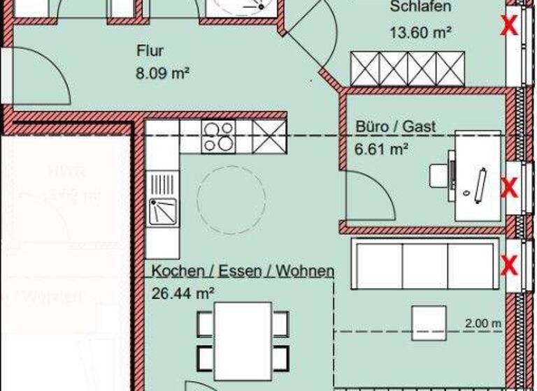 Wohnung zum Kauf - Erstbezug provisionsfrei 251.000 € 2,5 Zimmer 70,7 m² EG frei ab 01.04.2026 Rastdorfer Straße 2 Werlte 49757